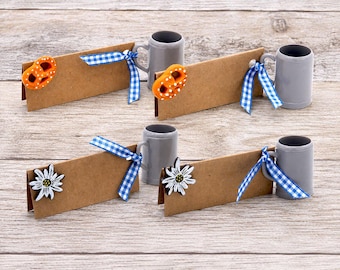Oktoberfest place cards, table decoration, name cards, Bavarian party decoration, beer garden, 4 pieces