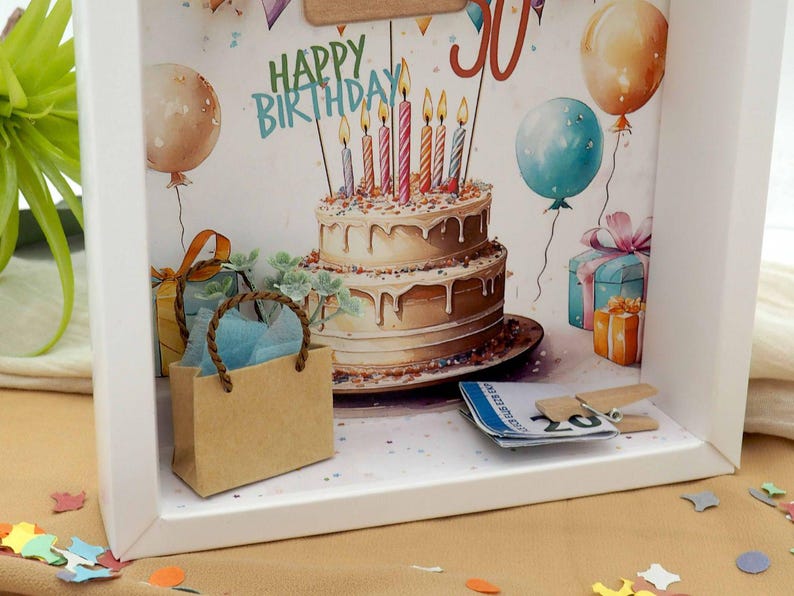 Personalized birthday money gift WITH NAME & NUMBER Gift packaging Birthday present image 4