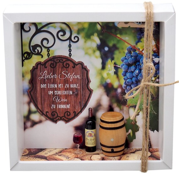 Geldgeschenk Verpackung Weingutschein Wein Geschenk Geburtstag PERSONALISIERT