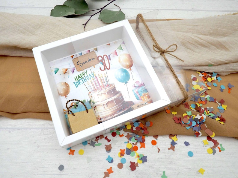 Personalized birthday money gift WITH NAME & NUMBER Gift packaging Birthday present image 6