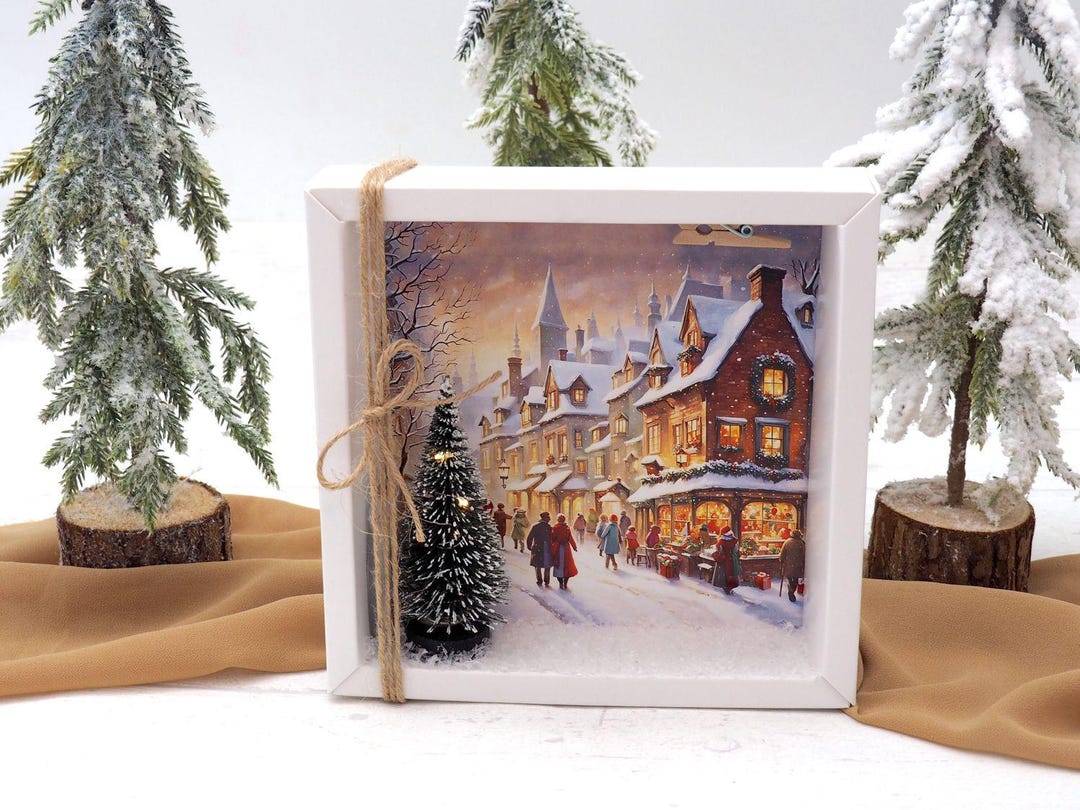 Itenga Geschenkverpackung Mit Schneeballschlacht-Motiv – Box, Aufsteller & Karte Für Geldgeschenke Zu Weihnachten