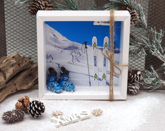 Geldgeschenk Verpackung Skiurlaub Skischuhe Ski Winterurlaub Geldverpackung Weihnachten Gutschein