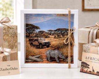 Gift of money packaging Kenya Africa Safari Rhino Kilimanjaro Holiday Travel Voucher Gift