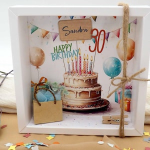 Personalized birthday money gift WITH NAME & NUMBER Gift packaging Birthday present image 1