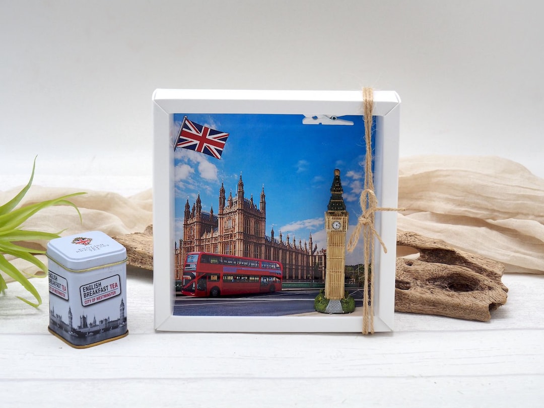 TSOTMO London Kosmetiktasche 23,5x17 Cm – Mit Big Ben & London Schriftzug, Polyester, Reißverschluss