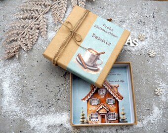 Geldgeschenk Weihnachten Verpackung Geschenk Personalisiert Natur Lebkuchenbaum Gutschein