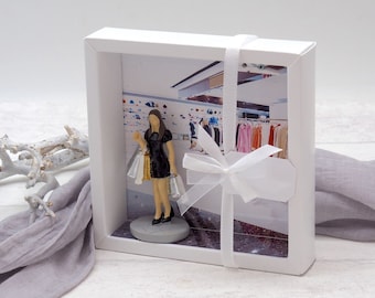 Spruchreif Geldgeschenk Shopping – Holzaufsteller Für Geldscheine & Gutscheine, Personalisierbar, 16x9,7 Cm (Muttertag, Geburtstag)