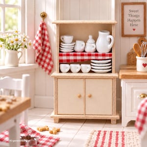 Wichtel Zubehör Schrank Küchenschrank Mini-Kaffeeservice Set 16-teilig