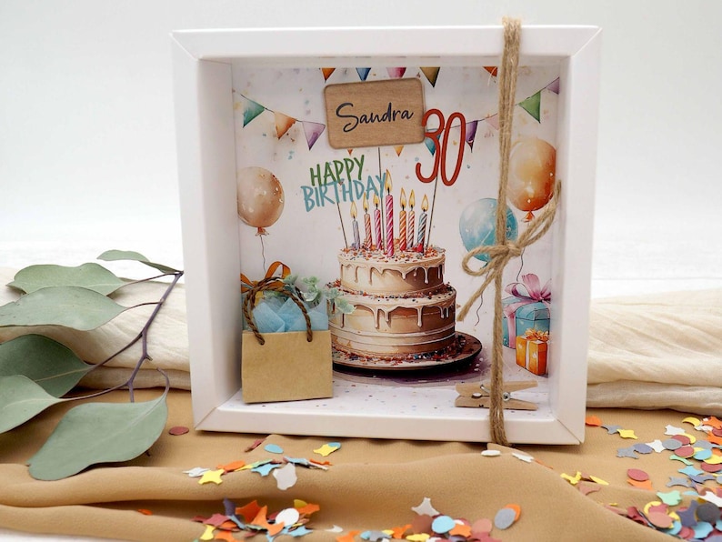 Personalized birthday money gift WITH NAME & NUMBER Gift packaging Birthday present image 2