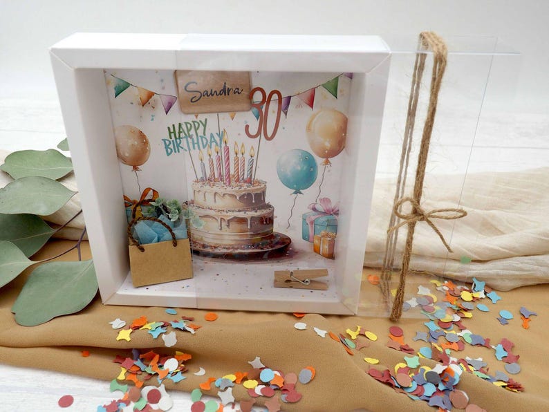 Personalized birthday money gift WITH NAME & NUMBER Gift packaging Birthday present image 5
