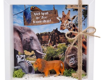 Money gift packaging zoo animal park gift personalized WITH NAME Birthday Christmas