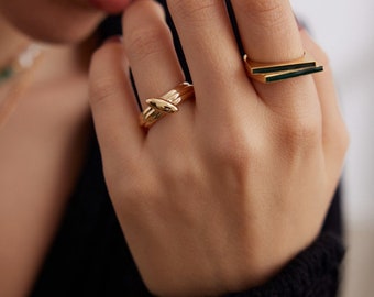 Elegant Adjustable Antique Gold Drip Glaze Ring