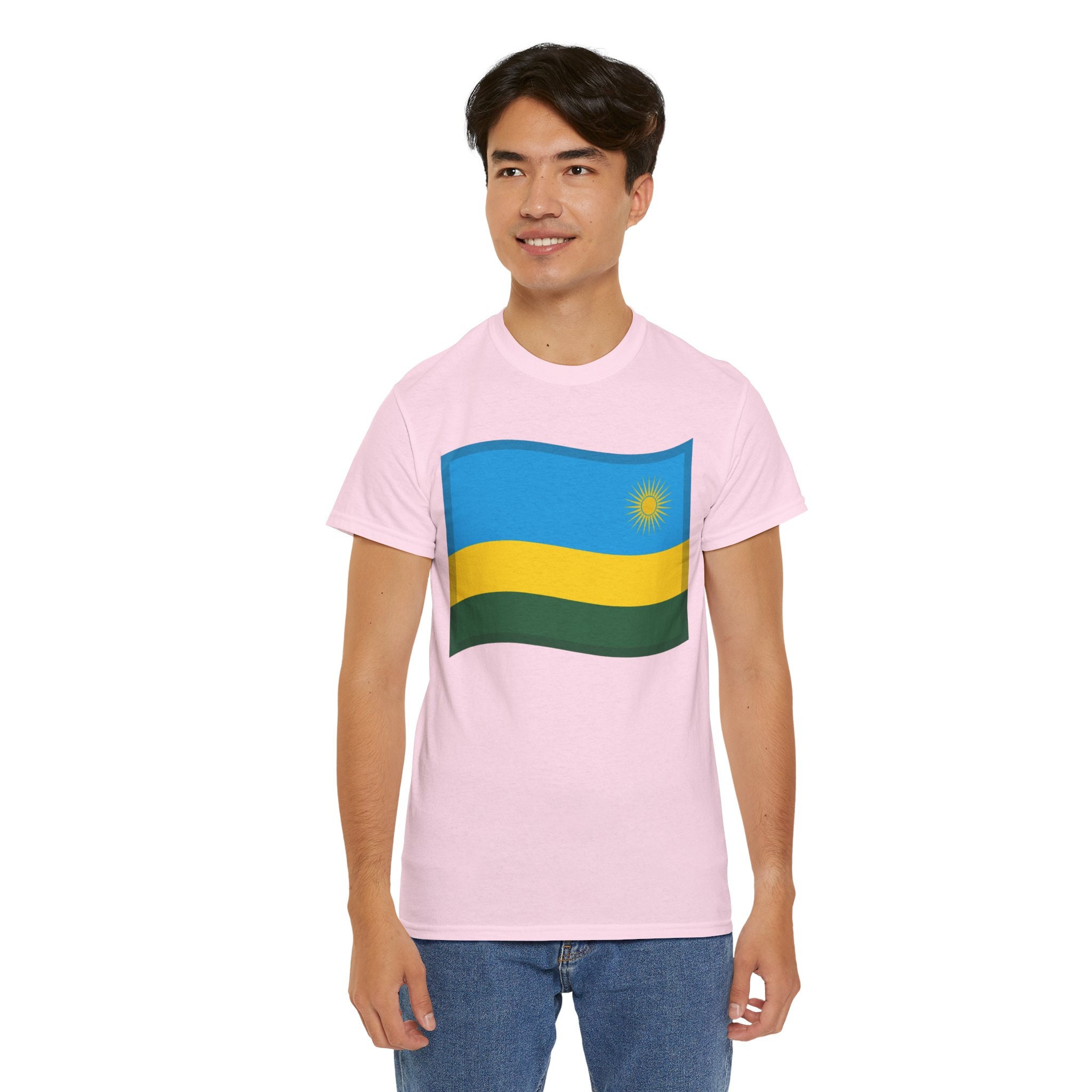 RWANDA Flag Teeshirt, Wavy Rwandan Flag Tshirt, Rwandan American