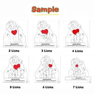 Rompecabezas de madera personalizado de la familia de leones - Rompecabezas con nombre familiar grabado - Regalo de recuerdo familiar - Familia de animales - Regalo para el Día de la Madre - Regalo para el Día del Padre imagen 9