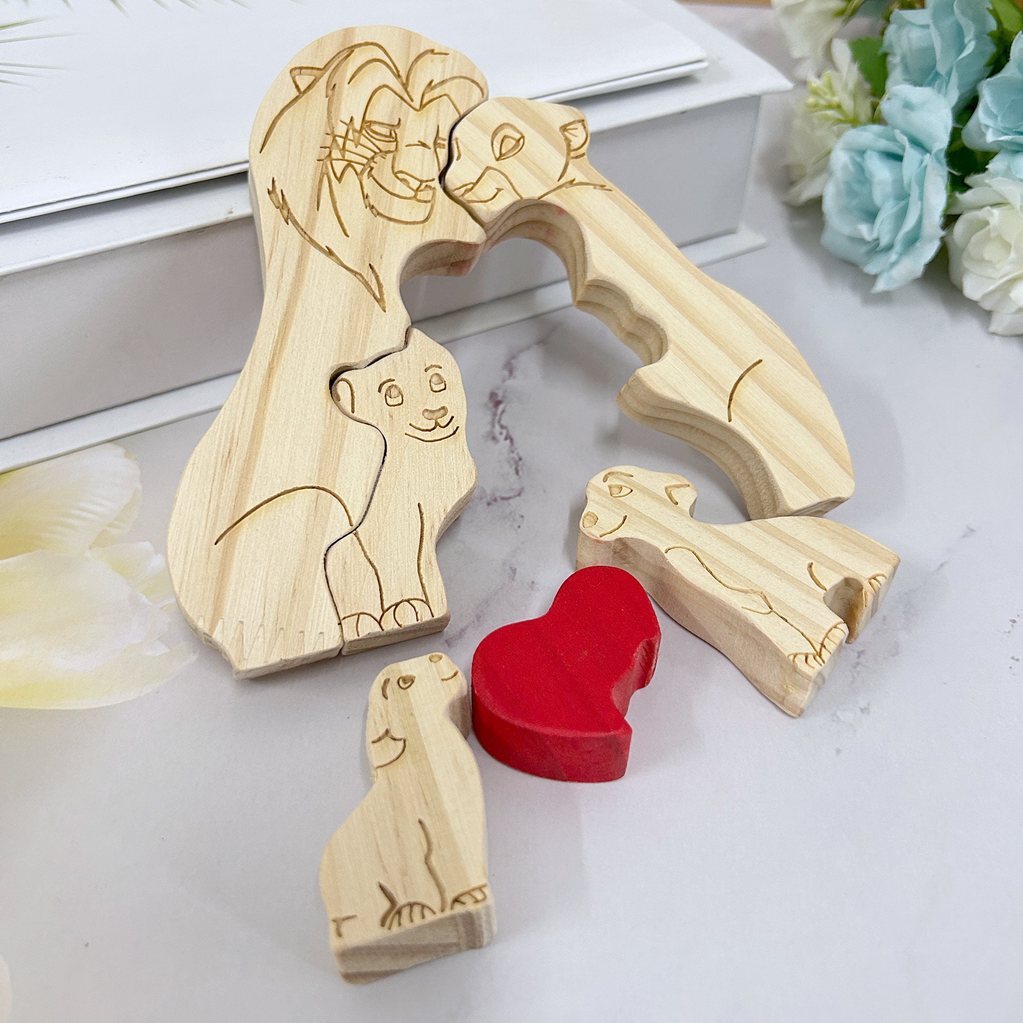 Personalized Lion Family Member Puzzle With Engraved Names Father #39 s Personalized Lion Family Member Puzzle With Engraved Names Father #39 s