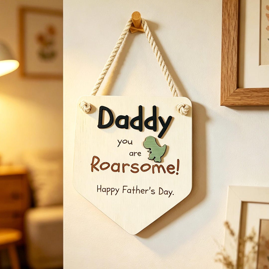 Daddy You Are Roarsome Father's Day Sign,custom Dinosaur Dad Gift,3d ...