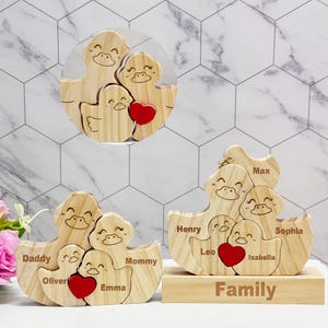 Custom Wooden Duck Family Puzzle,Engraved Family Name Puzzle,Duck Family Keepsake Gift,Birthday Gift For Kids,Mother&#39;s Day Gift,Wooden Decor
