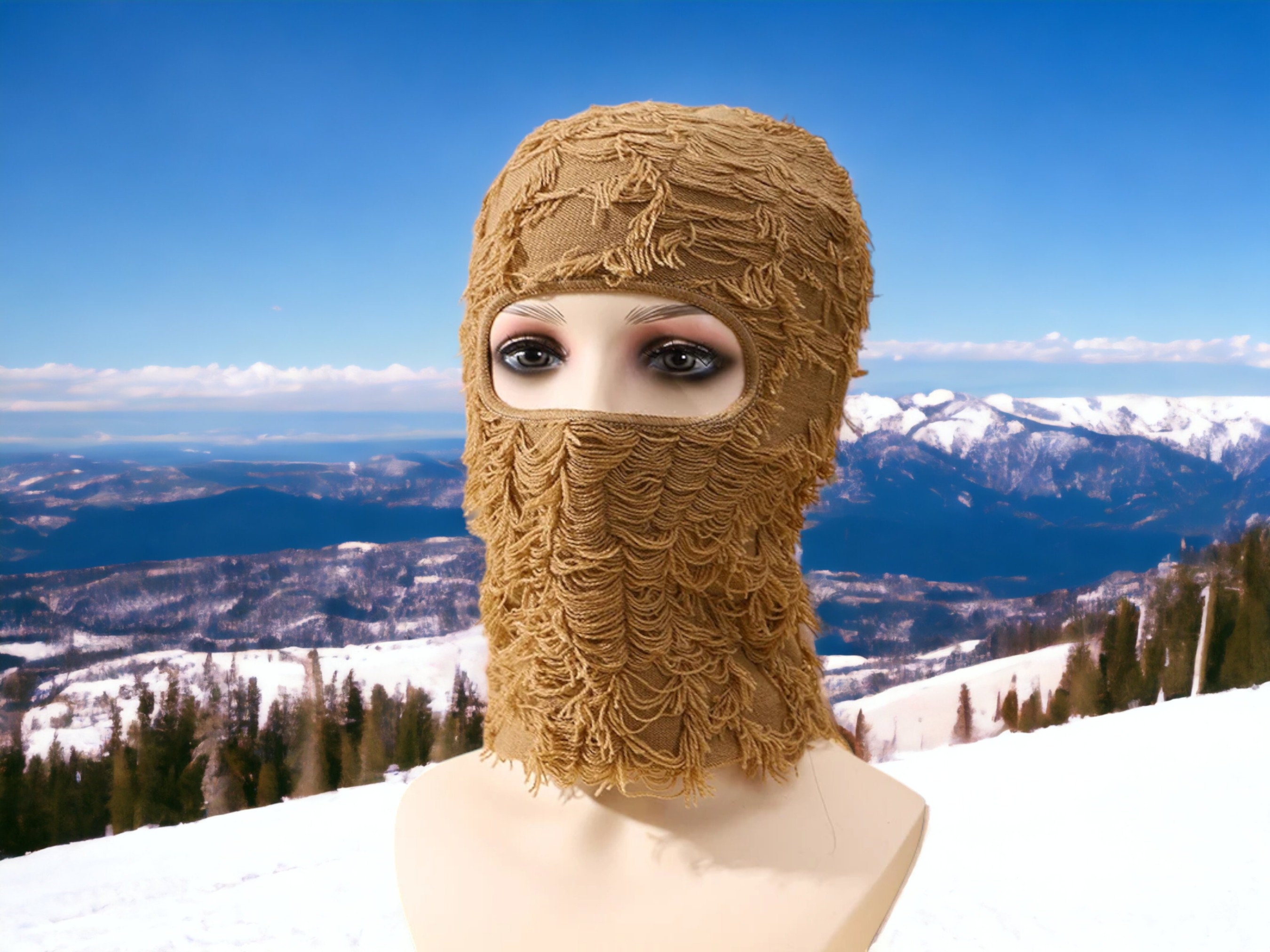 Atakai Balaclava Distressed Knitted Full Face Ski Mask Winter Windproof  Neck Warmer for Men Women One Size Fits All, Yeat Inspired (Black) at   Women's Clothing store