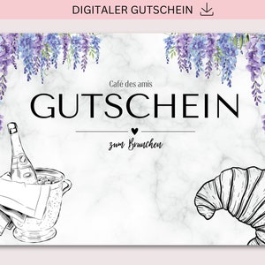Gutschein zum Ausdrucken, Brunchen, Frühstücken gehen, PDF + JPG Download, Gutschein, Personalisierbar, Geburtstagsgeschenk, Muttertag