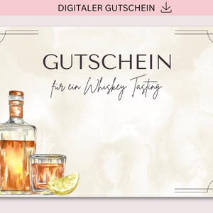 Gutschein zum Ausdrucken, Whiskey Tasting, PDF + JPG Download, Papa Geschenk, Personalisierbar, Geburtstag, Geburtstagsgeschenk, Gutschein