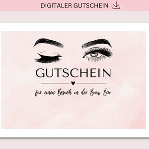 Gutschein zum Ausdrucken, Brow Bar, PDF + JPG Download, Gutschein, Personalisierbar, Geschenk, Augenbrauen, Geburtstag, Muttertag