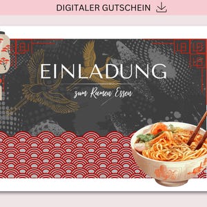 Gutschein zum Ausdrucken, Ramen essen, PDF + JPG Download, Gutschein, Personalisierbar, Geschenk, Geburtstag, Muttertag