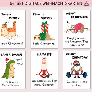 Christmas cards, set of 6, Christmas card templates to print, digital download, Christmas, personalizable, Christmas, postcard