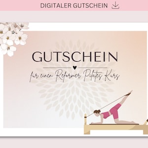 Gutschein zum Ausdrucken, Pilates, PDF + JPG Download, Gutschein, Personalisierbar, Geschenk, Geburtstagsgeschenk, Muttertag
