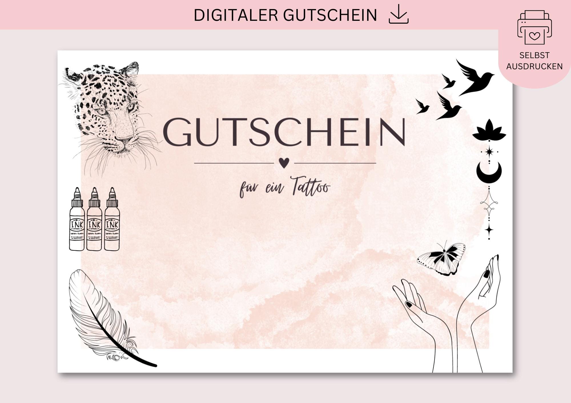 gutschein für ein tattoo vorlage