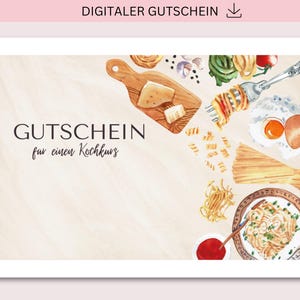 Voucher para impressão, curso de culinária, download em PDF + JPG, personalizável, presente, aniversário, presente de aniversário, ideia de presente, dia dos pais
