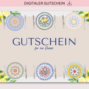 Gutschein zum Ausdrucken, Essen gehen, Restaurant, PDF + JPG Download, Gutschein Vorlage, Personalisierbar, Geburtstagsgeschenk, Muttertag