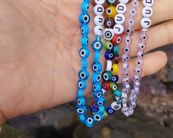 Personalized Evil Eye Phone Charm: Beaded Phone Strap Lanyard