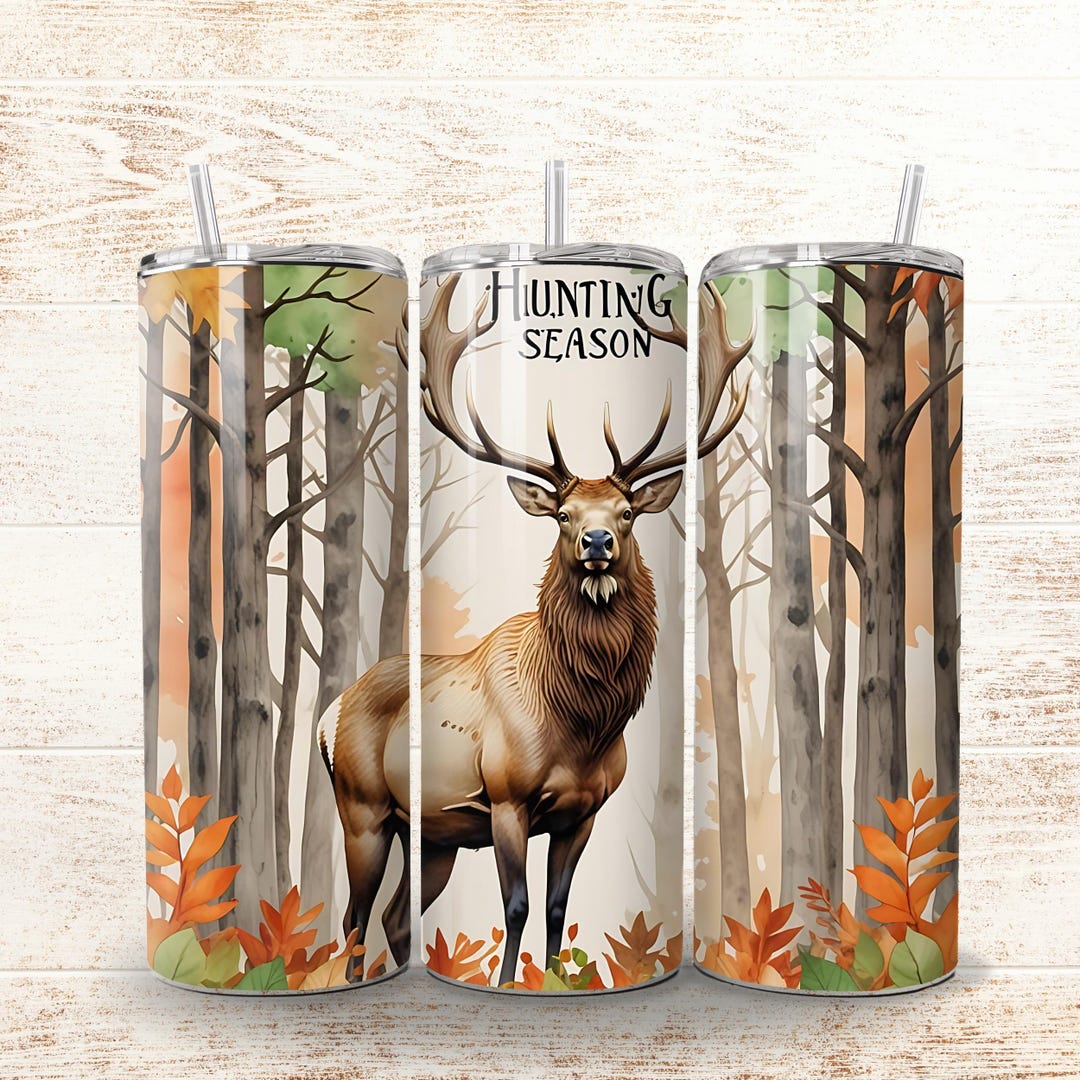 Camo Elk Hunting Season Tumbler Wrap 20oz Sublimation Tumbler Designs ...