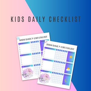 Kids Daily School Checklist, Responsibility Chart, To Do List, Editable Chore Chart, Printable PDF, Daily Routine, Editable