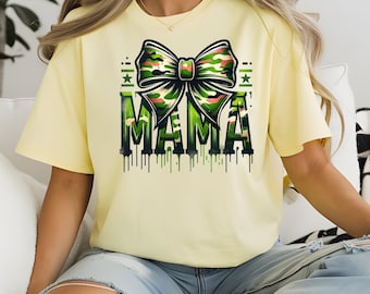 Mama Camo Coquette Bow PNG, Old School Camo png, Girls Camo Bow Png Shirt, Retro Hunting Sublimation, Coquette Bow Png, Camoflauge Print Png
