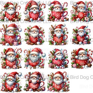 Watercolor Hot Cocoa Gnomes Clipart, Cute Christmas Gnomes Clipart, Festive Gnomes Clipart, Gnomes PNG, Holiday Sublimation Digital Files