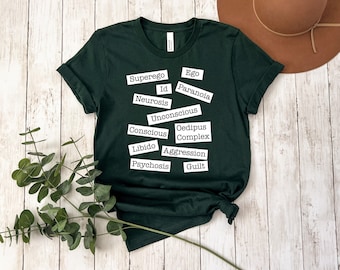 Psychology Terms T-shirt, Psychology Major Shirt, Psychology Student Gift, Psych Teacher Gift, Therapist Gift, Psychology Halloween Costume