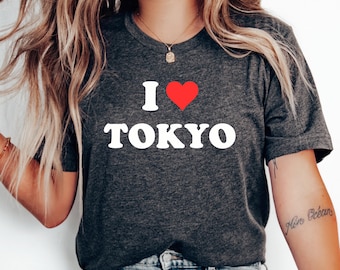 Camiseta con el corazón "Amo Tokio", vacaciones en Tokio, regalo de Tokio, camiseta de luna de miel, viaje familiar, camiseta de Tokio, camiseta japonesa, camiseta de Tokio, camiseta de Japón