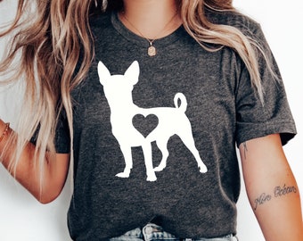 Chihuahua Heart T-shirt, Chihuahua Gift, Chihuahua Shirt, Chihuahua Lover, Chihuahua Owner, Chihuahua Mom, Love Chihuahuas, Dog Mom Shirt
