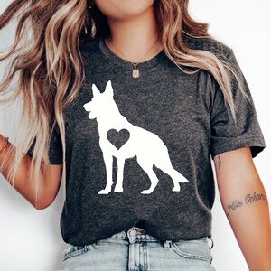 Camiseta del corazón del pastor alemán, regalo del pastor alemán, camisa del pastor alemán, amante del pastor alemán, dueño del pastor alemán, camiseta de la mamá del perro
