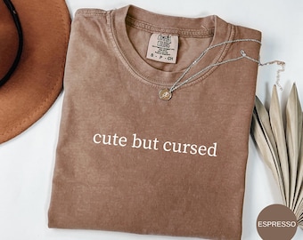 Cute But Cursed T-Shirt, Witch T-Shirt, Vintage Witchy Shirt, Funny Halloween Shirt, Spooky Season Gift, Witch Gift Tee, Salem Witch Shirt