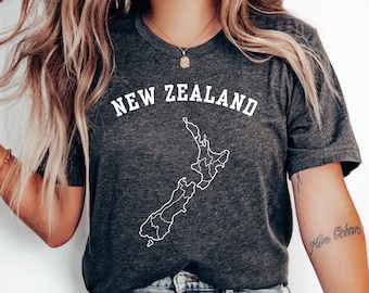 New Zealand Outline T-Shirt, New Zealand Gift, New Zealand Vacation Tee, New Zealand Family Trip, Love New Zealand Shirt, NZ Honeymoon Shirt
