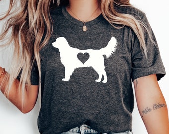 Golden Retriever Heart T-shirt, Golden Retriever Gift, Golden Retriever Shirt, Golden Retriever Lover, Golden Retriever Owner, Dog Mom Shirt