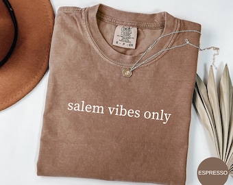 Salem Vibes Only T-Shirt, Witch T-Shirt, Vintage Witchy Shirt, Funny Halloween Shirt, Spooky Season Gift, Salem Witch Shirt, Witch Gift Tee