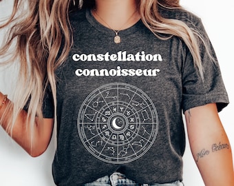 Constellation Connoisseur T-Shirt, Funny Astronomy Shirt, Astrology Shirt, Celestial Tee, Gift for Astrology Lover, Zodiac Shirt, Moon Shirt