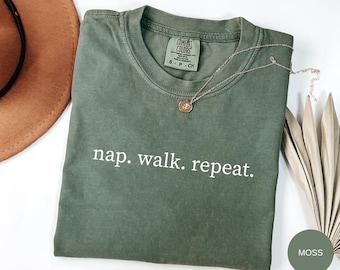 Nap Walk Repeat T-Shirt, Funny Dog Lover Shirt, Dog Mom Gift, Dog Shirt, Funny Dog Gift Tee, Dog Person Tee, Dog Lover Comfort Colors Shirt