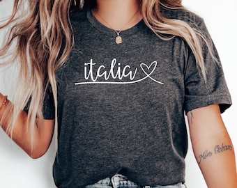 Italia Love Heart T-Shirt, Love Italy Shirt, Family Trip, Italian Shirt, Honeymoon Shirt, Italy Gift, Italy Vacation, Travel, Italy T-Shirt