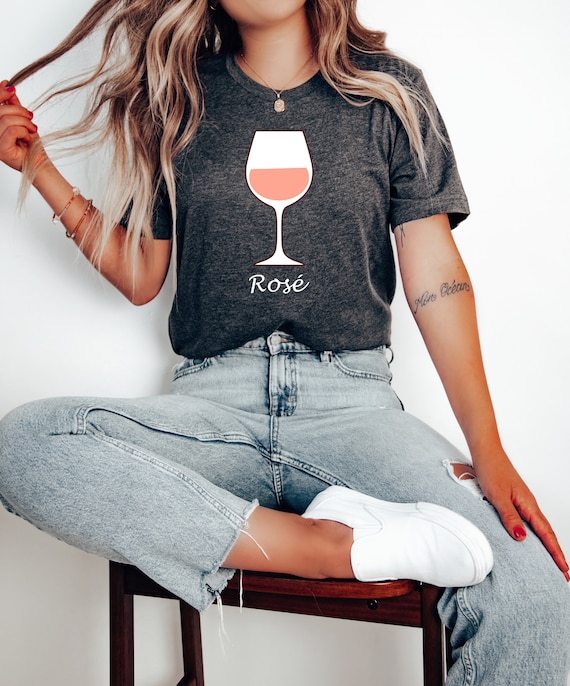 T-shirt rosé, cadeau pour amateur de vin, chemise dégustation, t