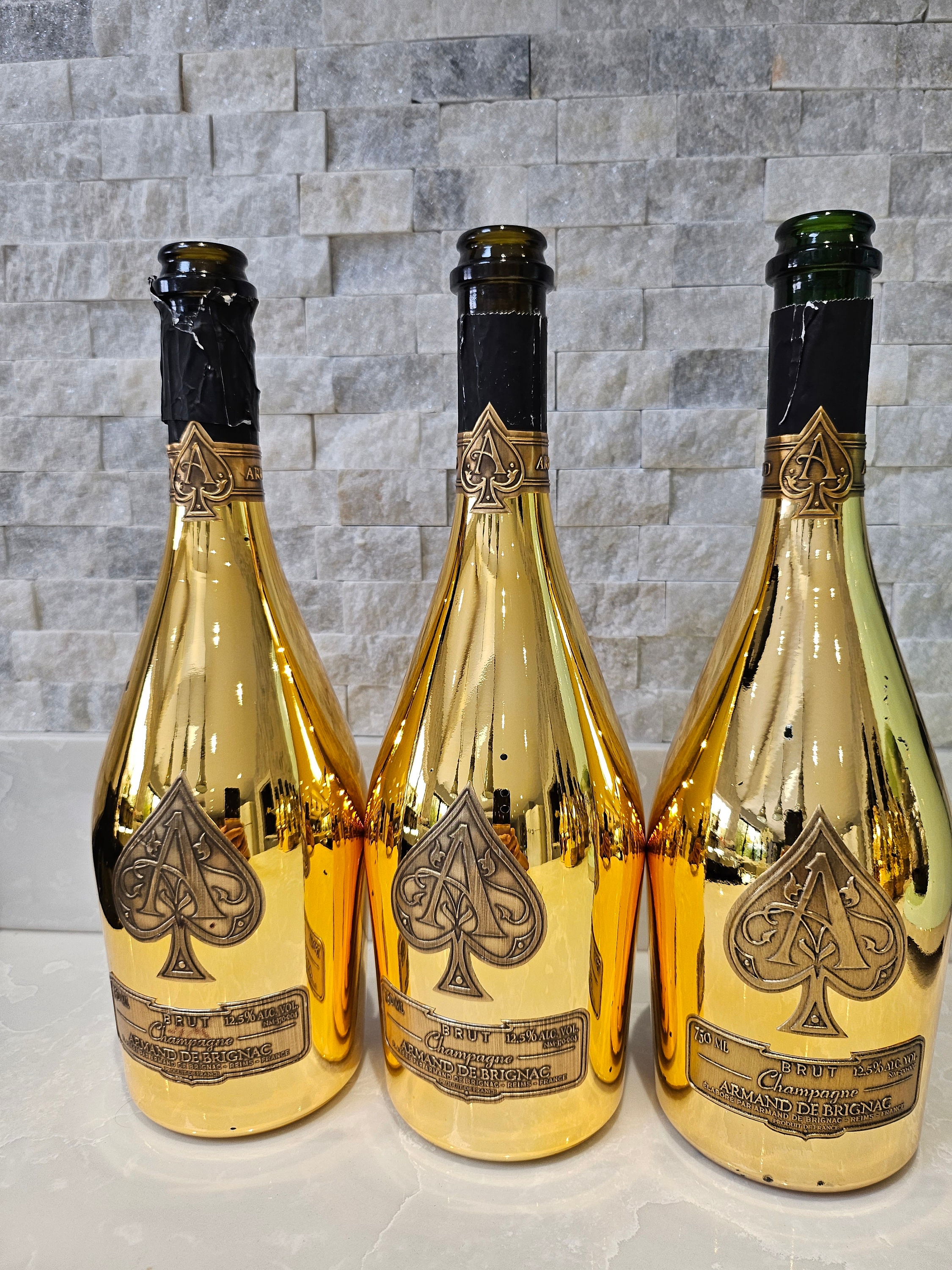 ARMAND De BRIGNAC (ace of Spades) Gold Champagne Bottle - Empty