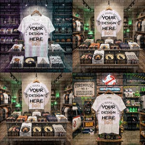 11 Halloween Movie Themed T-Shirt Mockups PNG Bundle